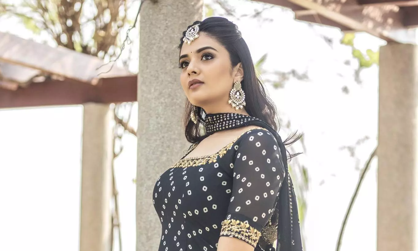 Beauty In Black Dress-Sreemukhi