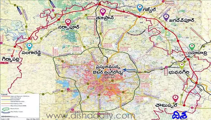 రింగ్ రోడ్డును టచ్ అయ్యే గ్రామాలు ఇవే