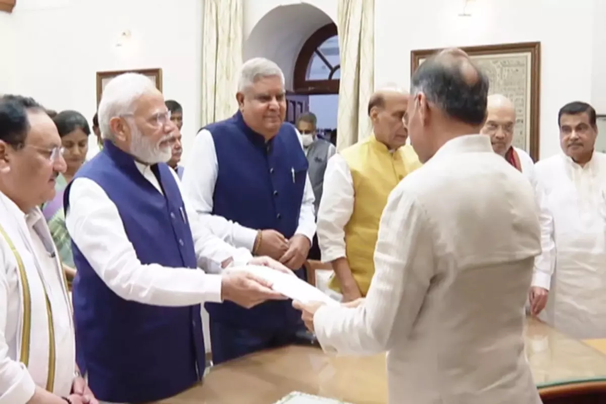 Jagdeep Dhankhar Files Nomination For Vice President Elections In PM Modis Presence