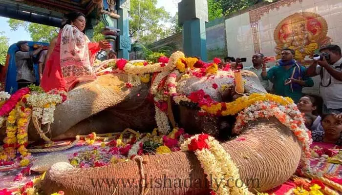 ఏనుగు అంత్యక్రియల్లో పాల్గొన్న తమిళిసై (వీడియో)