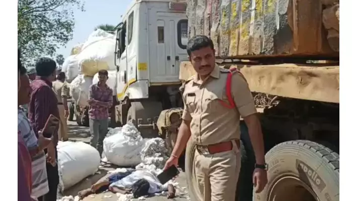 ట్రాక్టర్ ను ఢీకొట్టిన లారీ.. వ్యక్తి మృతి