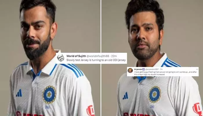 Team India New Test Jersey : కొత్త టెస్ట్ జెర్సీ లో మెరిసిన కోహ్లి, రోహిత్..