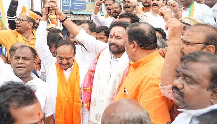 BJP రాష్ట్ర అధ్యక్షుడిగా బాధ్యతలు తీసుకున్న కిషన్ రెడ్డి (వీడియో)