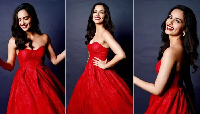 Manushi Chhillar : రెడ్ డ్రెస్ లో రొమాంటిక్ లుక్ తో మానుషి చిల్లర్..