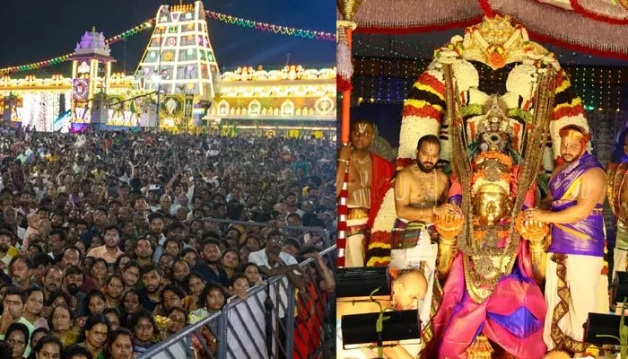 Tirumala Srivari Brahmotsavam : వైభవంగా శ్రీవారి గరుడ వాహన సేవ