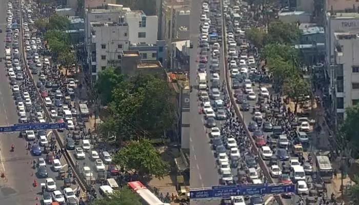 Traffic Update: గచ్చిబౌలి రూట్లో భారీగా ట్రాఫిక్ జామ్!