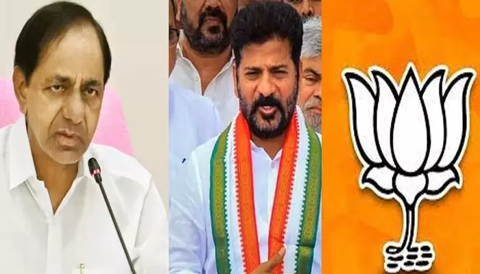 అప్పుడు కిరాణ షాపుల్లో ఇప్పుడు స్క్రాప్ దుకాణాల్లో.. కేసీఆర్, రేవంత్ పాలనపై  బీజేపీ సెటైర్లు