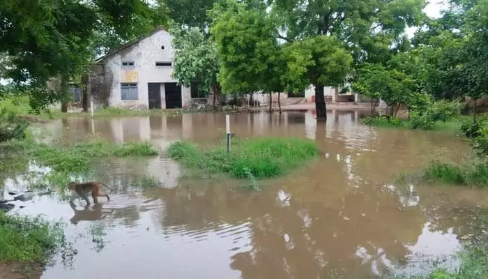 Rain Effect : చెరువును తలపిస్తున్న స్కూల్..