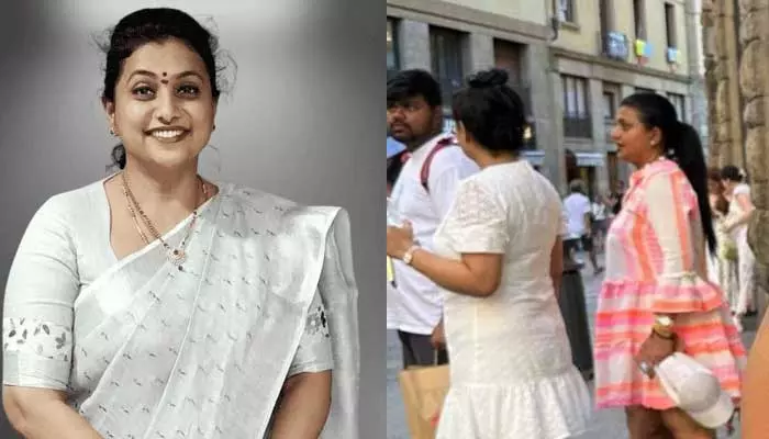 ROJA SELVAMANI: పొట్టి స్కర్ట్‌లో రోజా.. అక్కా నీతులు చెప్తుంది కానీ పాటించదంటూ ట్రోల్స్