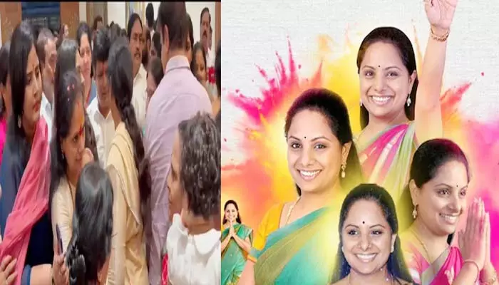 MLC KAVITHA:  ఇంటికి చేరుకున్న కవిత..  ఫస్ట్ చేసింది ఇదే..!