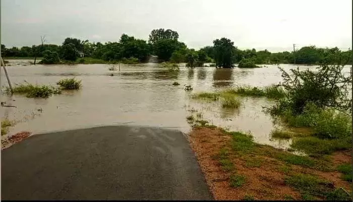 దంచి కొడుతున్న వానలు.. నిలిచిన రాకపోకలు..