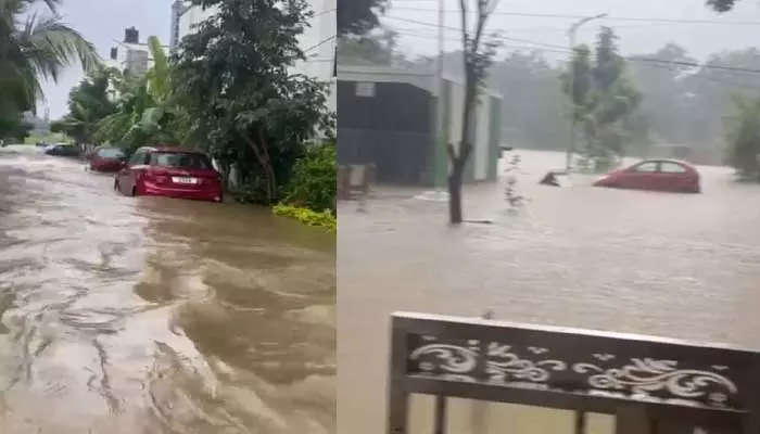 భారీ వర్షాలతో నీట మునిగిన అయోధ్య విల్లాలు