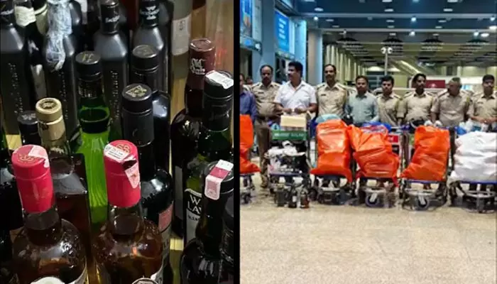 Liquor Seized: ఎయిర్‌పోర్టులో కస్టమ్స్ అధికారుల తనిఖీలు.. రూ.12 లక్షలు విలువ చేసే మద్యం సీజ్