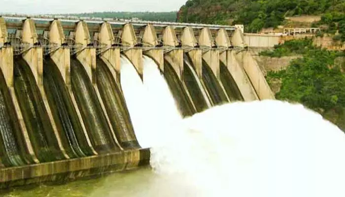 Srisailam Reservoir:శ్రీశైలం జలాశయానికి భారీ వరద..రెండు గేట్లు ఎత్తి నీటి విడుదల