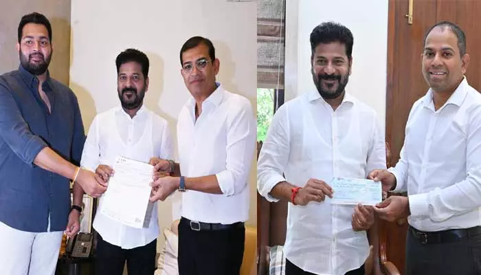 CM Revanth Reddy: సీఎం సహాయనిధికి ఏఎంఆర్ ఇండియా, వోక్స్ సెన్ విరాళం