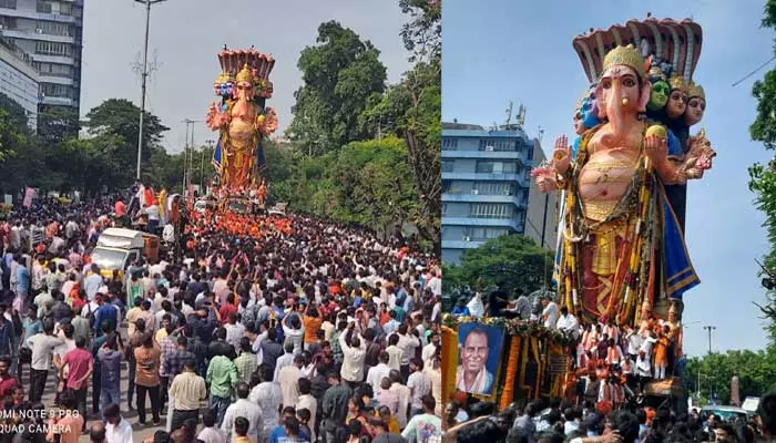 Khairatabad Ganesh: ఏజీ ఆఫీస్ దగ్గర నిలిచిపోయిన ఖైరతాబాద్ గణేశుడు.. ఎందుకంటే..?