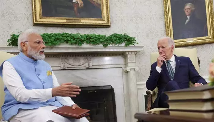 PM Modi Meets president Biden In US: అమెరికా ప్రెసిడెంట్ జో బైడెన్ తో.. ప్రధాని మోదీ భేటీ!