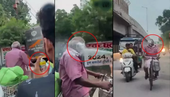 Viral Video : ‘రీల్స్’ మాయలో మానవత్వం మరిచి.. ఫోమ్ స్ప్రే‌తో వికృత చేష్టలు!