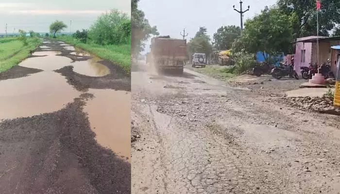 రాళ్లు తేలిన దారులు .. నోళ్లు తెరిచిన గుంతలు..