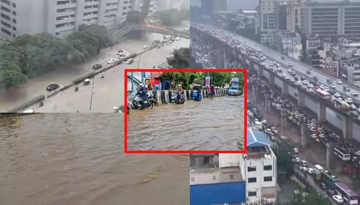 heavy rains: బంగాళాఖాతంలో అల్పపీడనం.. భారీ వర్షాలతో జలమయమైన బెంగళూరు నగరం