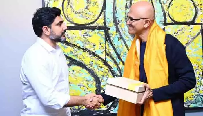 Lokesh America Tour: సత్యనాదెళ్లతో మంత్రి నారా లోకేష్ భేటీ