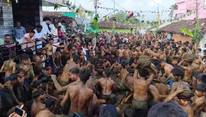 Cow Dung: జల్లికట్టు, సదర్ సమ్మేళనం చూశాం.. పండక్కి ఈ పేడతో కొట్టుకోవడం ఏందయ్యా..