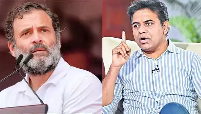 KTR: క్షమాపణ చెప్పాకే రాహుల్ గాంధీ రావాలి : కేటీఆర్