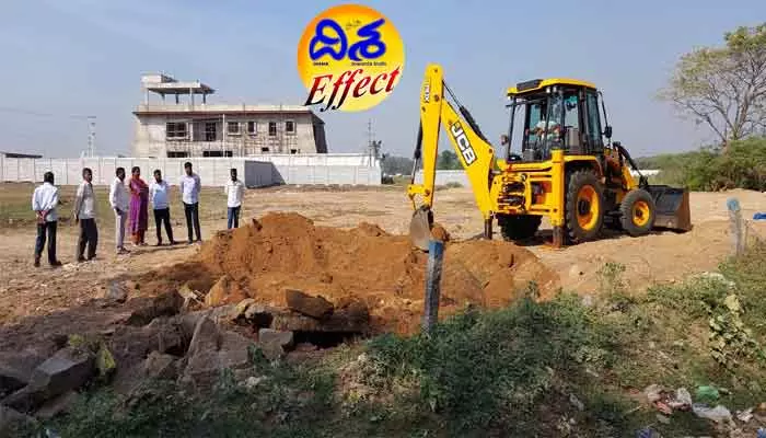 దిశ ఎఫెక్ట్ : నర్కుడలో వరద కాలు కబ్జాకు విముక్తి