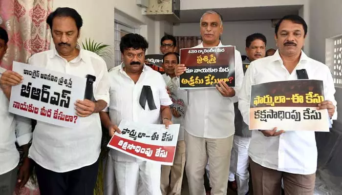 Assembly : ఫార్ములా-ఈ పై కేసు అక్రమమని బీఆర్ఎస్ ఎమ్మెల్యేల ప్లకార్డుల ప్రదర్శన